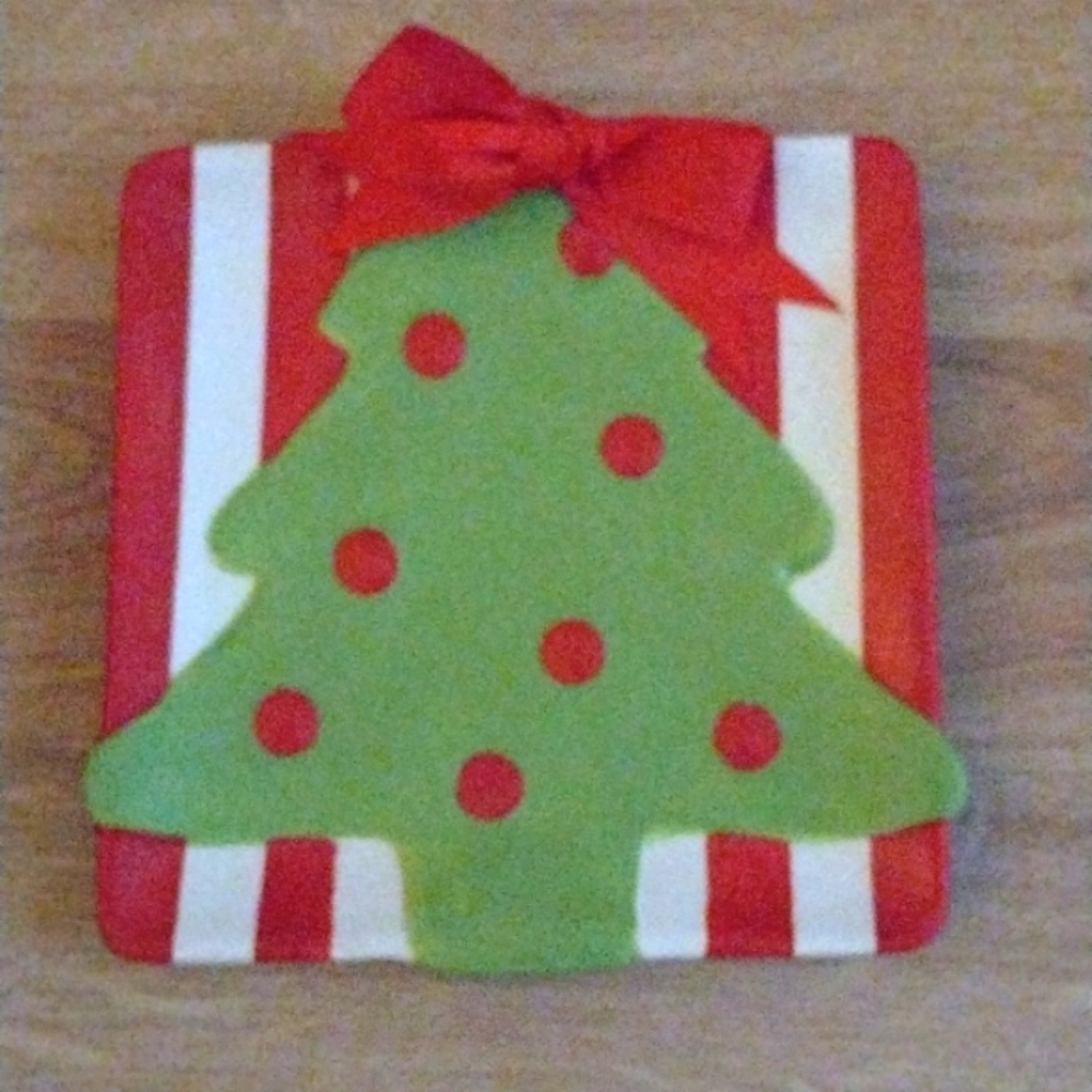 Christmas Tree Mudpie Decorative Plate New
